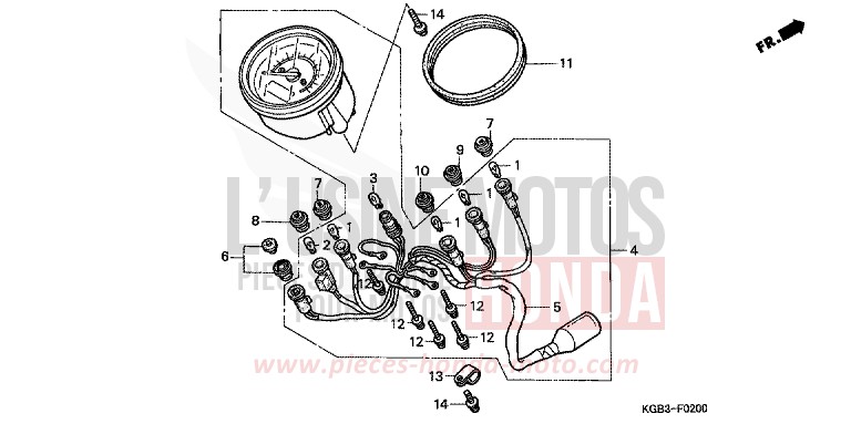 METER for Shadow VT125C MUTE BLACK METALLIC (NH359) from 2000